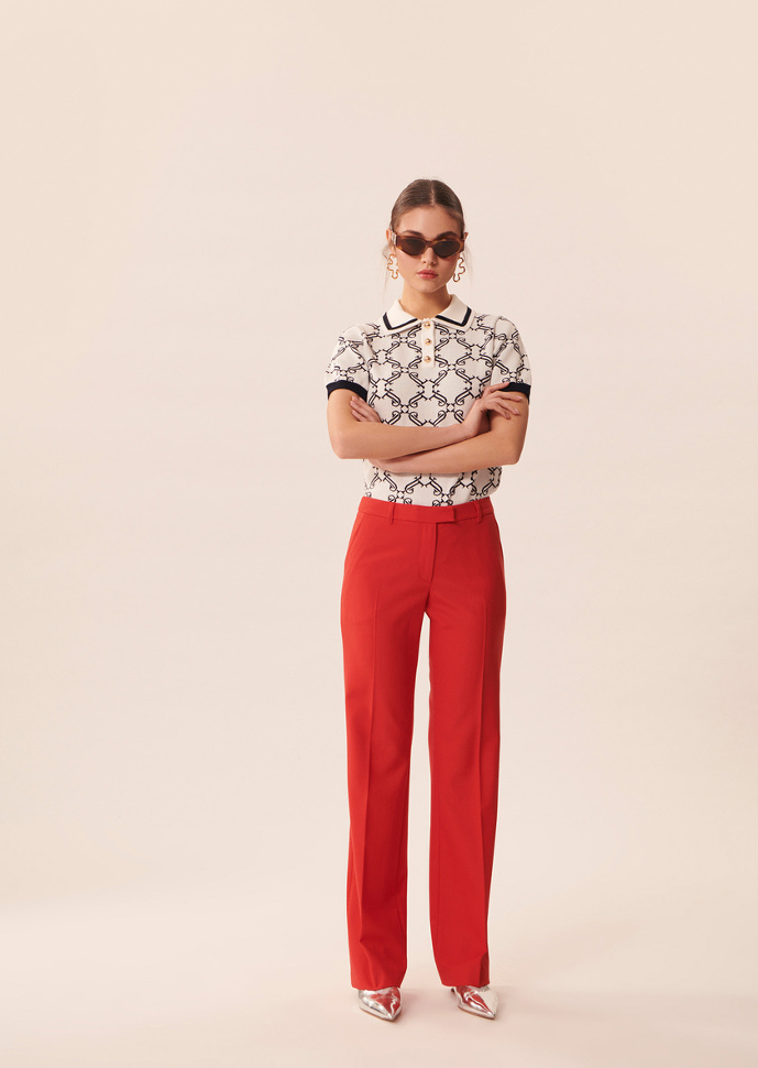 Red Patti trousers in cold wool